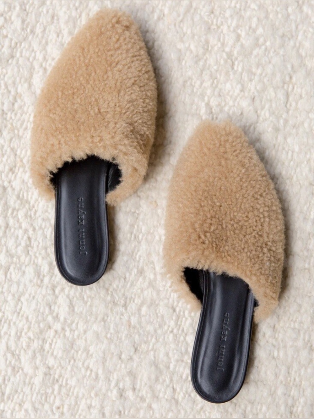 Jenni Kayne Shearling Pointed-Toe Mules